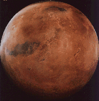 Mars as seen through a telescope at maximum magnification